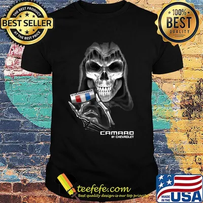 Skull camaro by chevrolet logo shirt