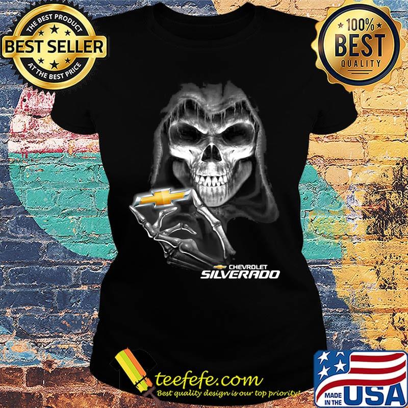 Skull chevrolet silverado logo s Ladies tee Skull chevrolet silverado logo s Ladies tee