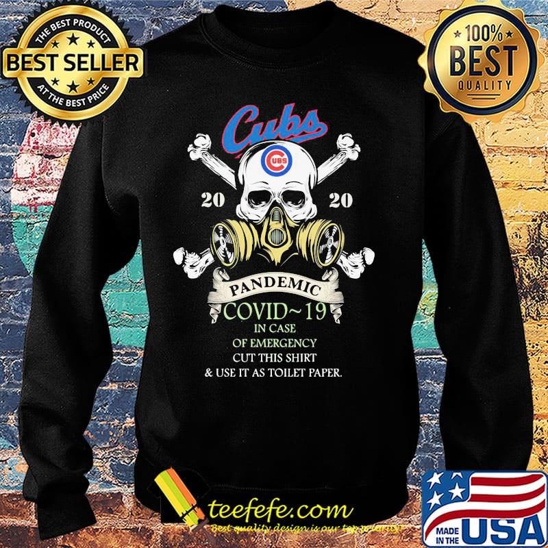 Skull chicago cubs 2020 pandemic covid-19 in case of emergency cut this shirt and use it as toilet paper s Sweater Skull chicago cubs 2020 pandemic covid-19 in case of emergency cut this shirt and use it as toilet paper s Sweater