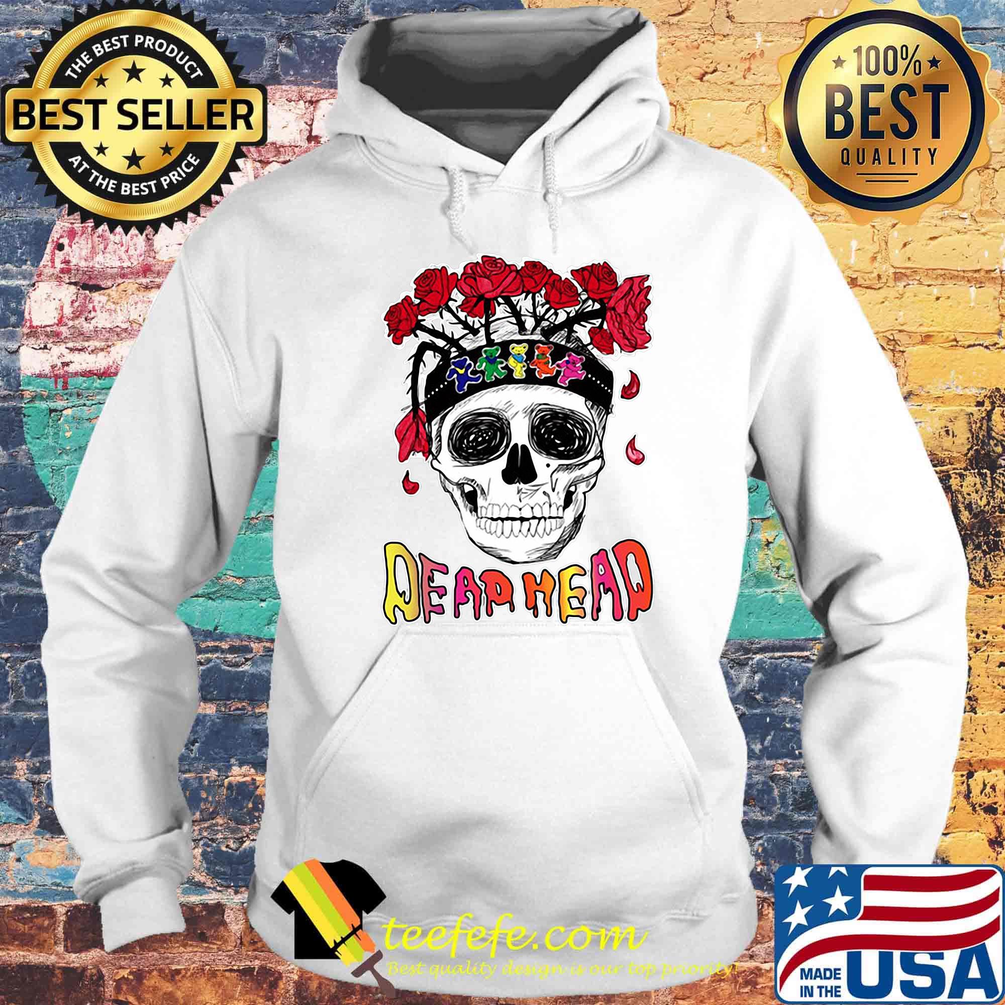 Skull grateful dead head bears rose s Hoodie Skull grateful dead head bears rose s Hoodie