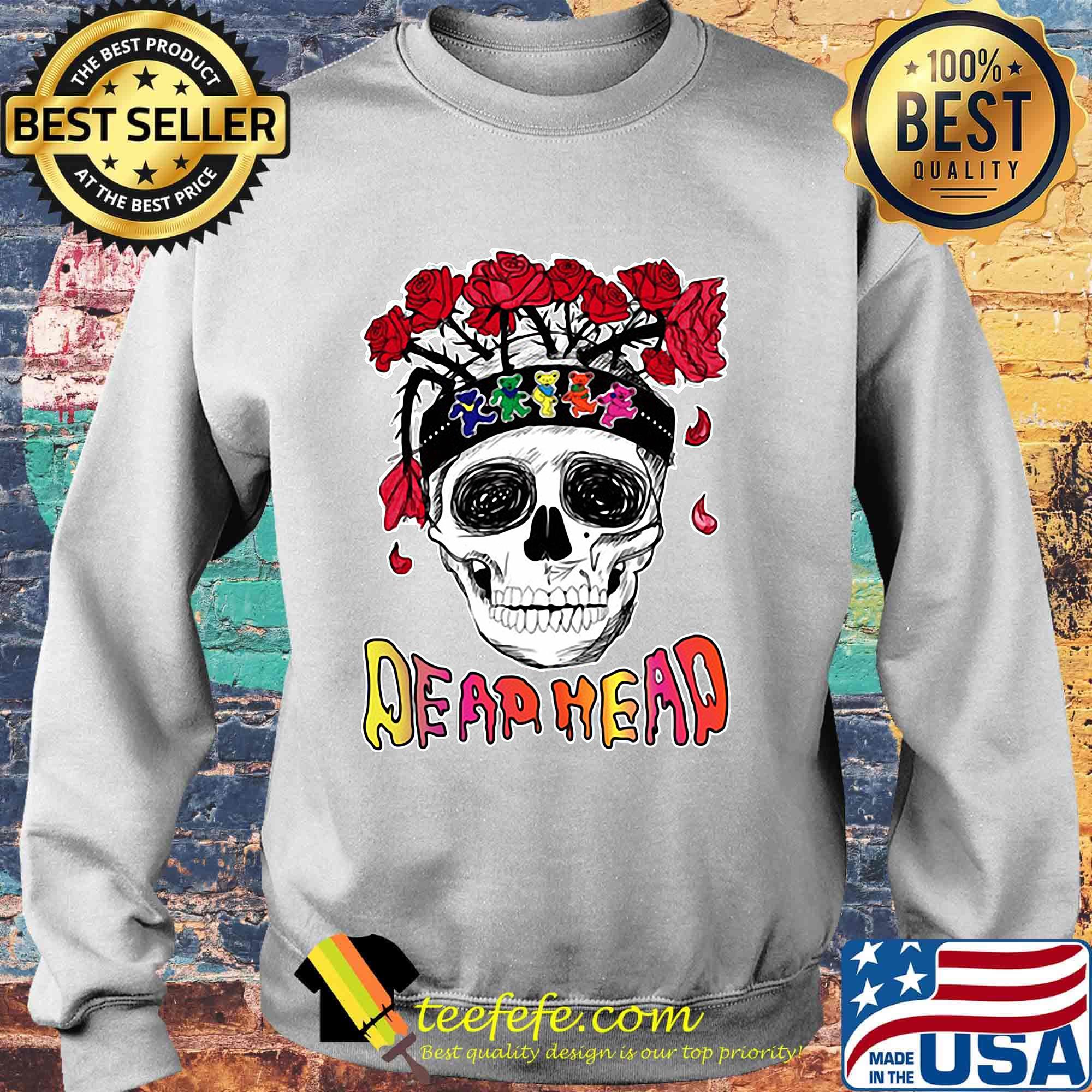 Skull grateful dead head bears rose s Sweater Skull grateful dead head bears rose s Sweater