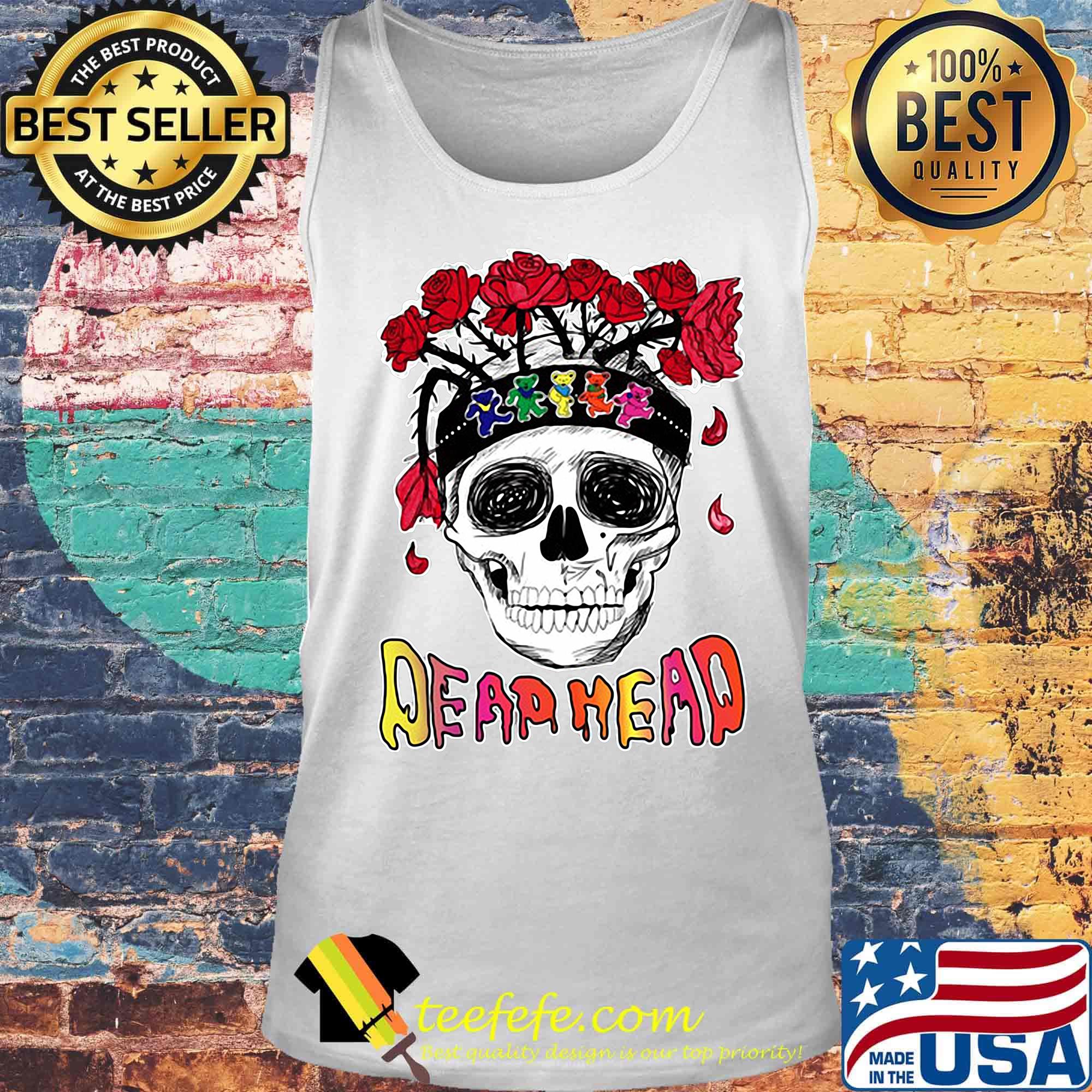 Skull grateful dead head bears rose s Tank top Skull grateful dead head bears rose s Tank top