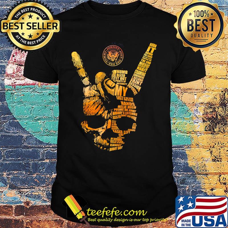 Skull hand johnny joey dee dee tommy numb bleed it out points of authority my lost shirt