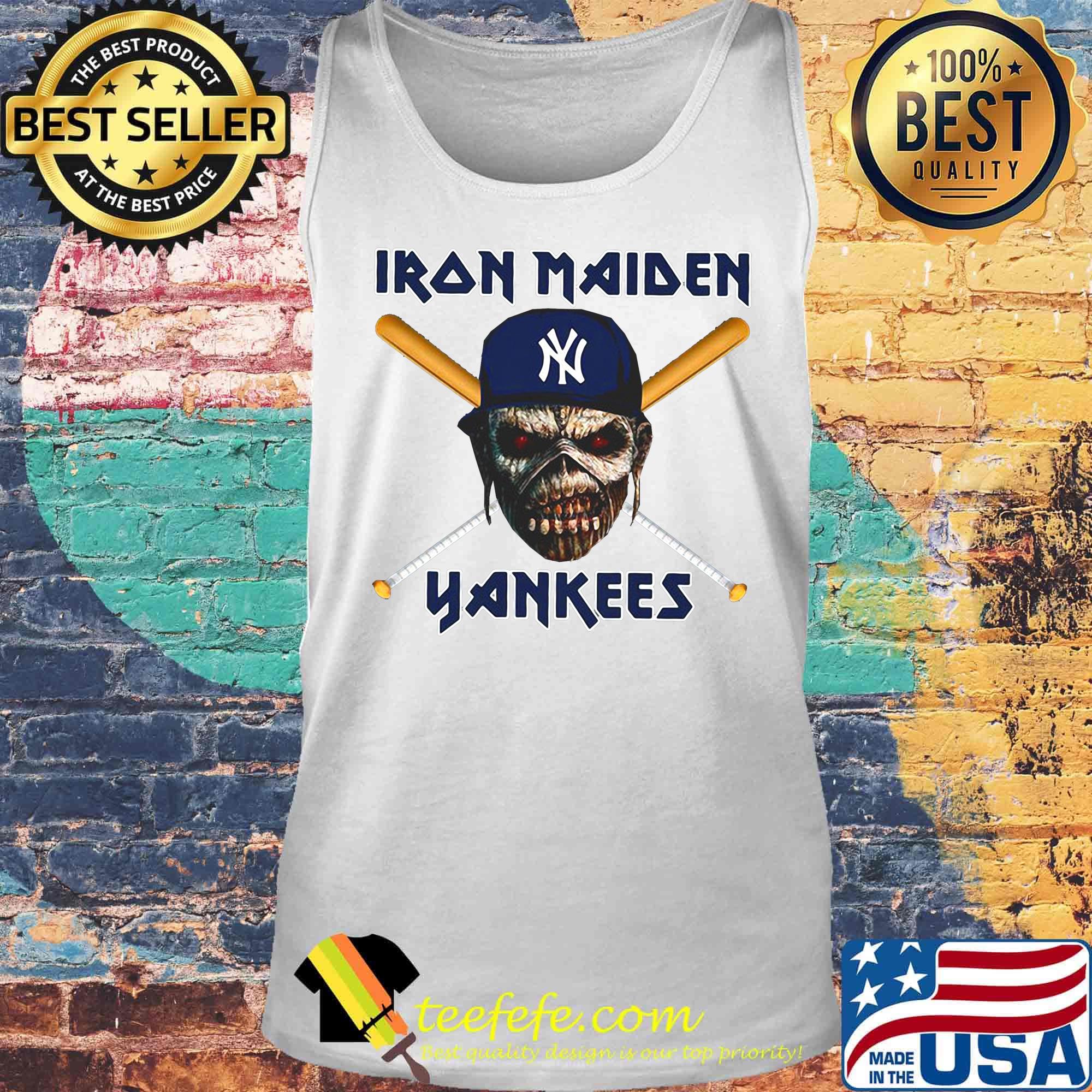 Skull iron maiden new york yankees baseball s Tank top Skull iron maiden new york yankees baseball s Tank top