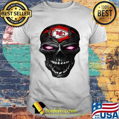 Skull kansas city chiefs football logo light shirt