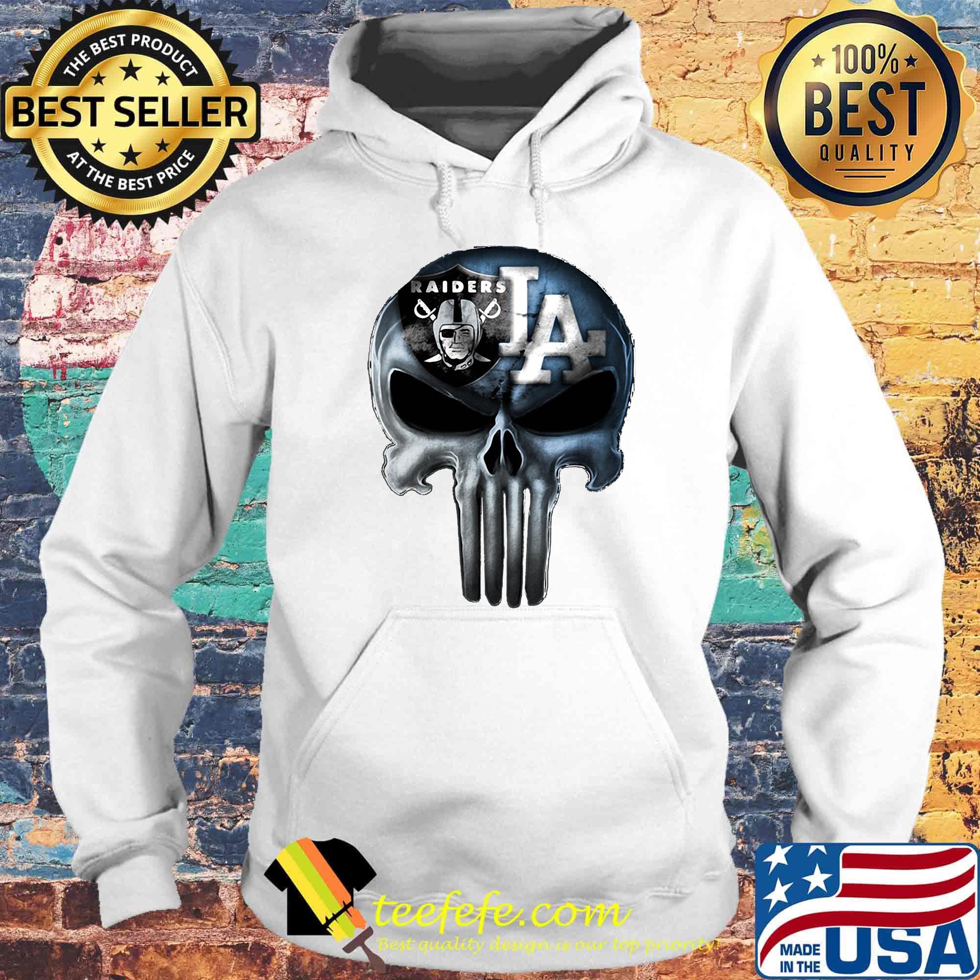 Skull los angeles raiders and los angeles dodgers s Hoodie Skull los angeles raiders and los angeles dodgers s Hoodie