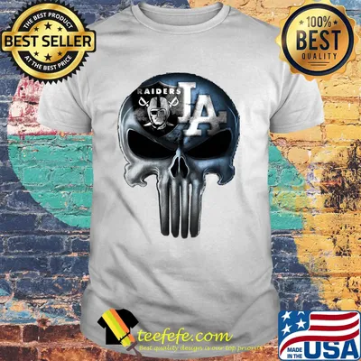 Skull los angeles raiders and los angeles dodgers shirt
