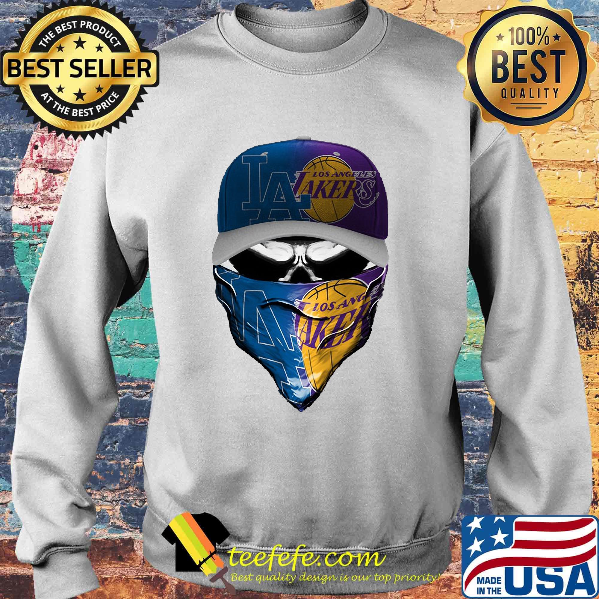 Skull mask los angeles dodgers and los angeles lakers s Sweater Skull mask los angeles dodgers and los angeles lakers s Sweater