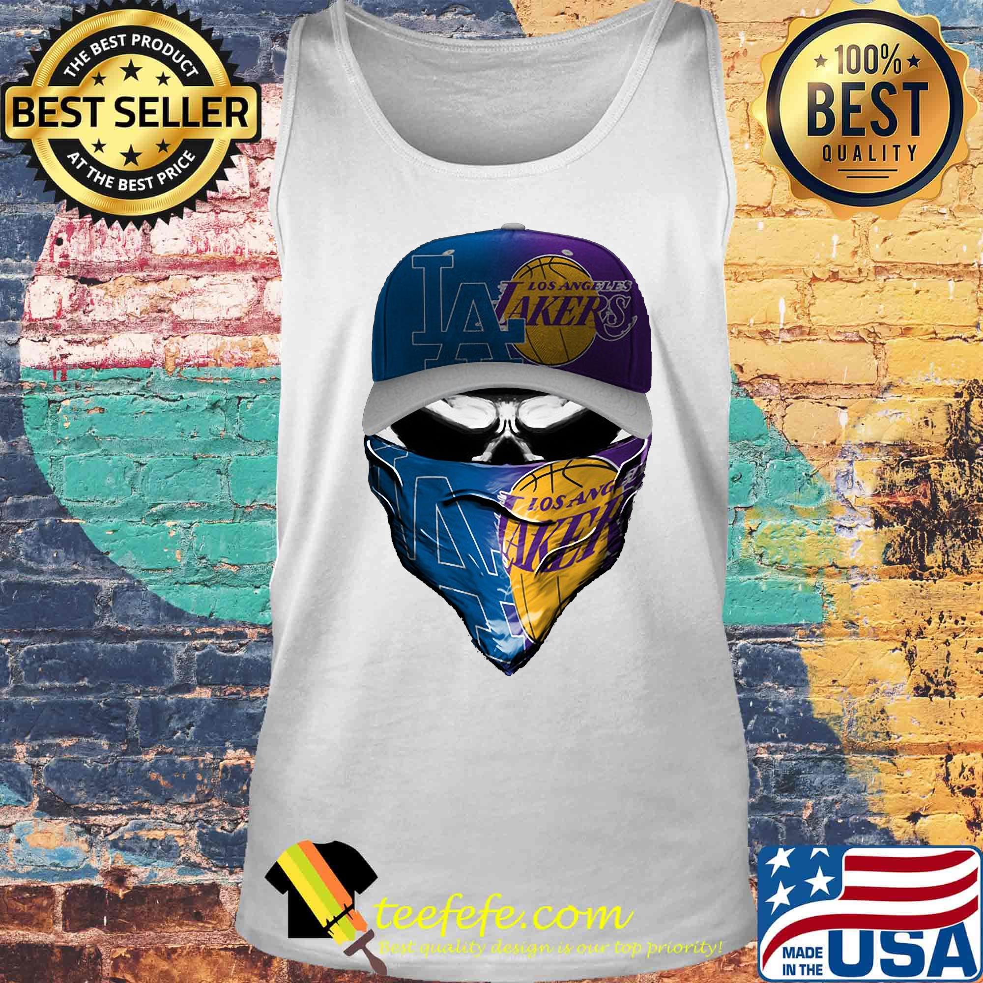 Skull mask los angeles dodgers and los angeles lakers s Tank top Skull mask los angeles dodgers and los angeles lakers s Tank top