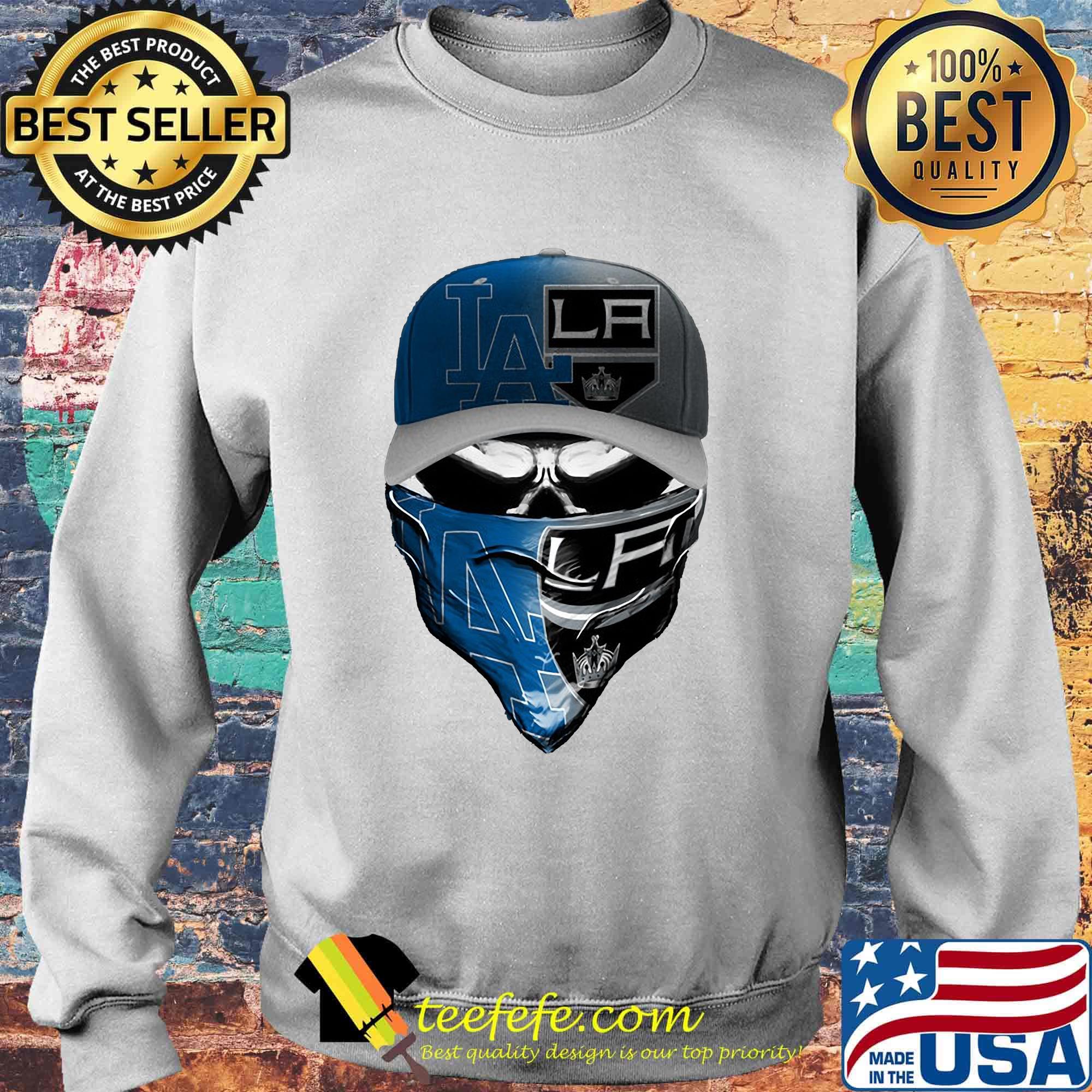 Skull mask los angeles dodgers and los angeles raiders s Sweater Skull mask los angeles dodgers and los angeles raiders s Sweater