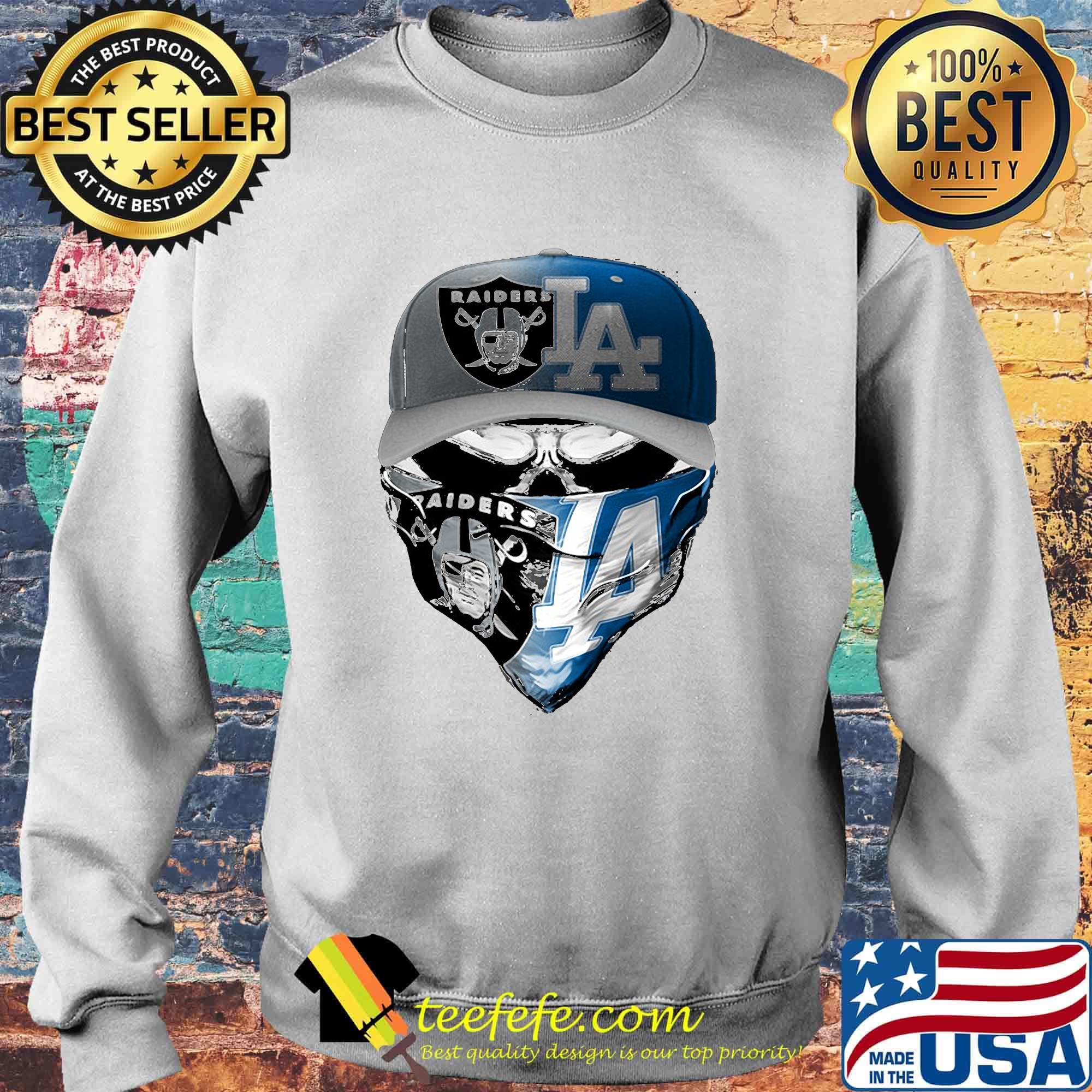 Skull mask los angeles raiders and los angeles dodgers s Sweater Skull mask los angeles raiders and los angeles dodgers s Sweater