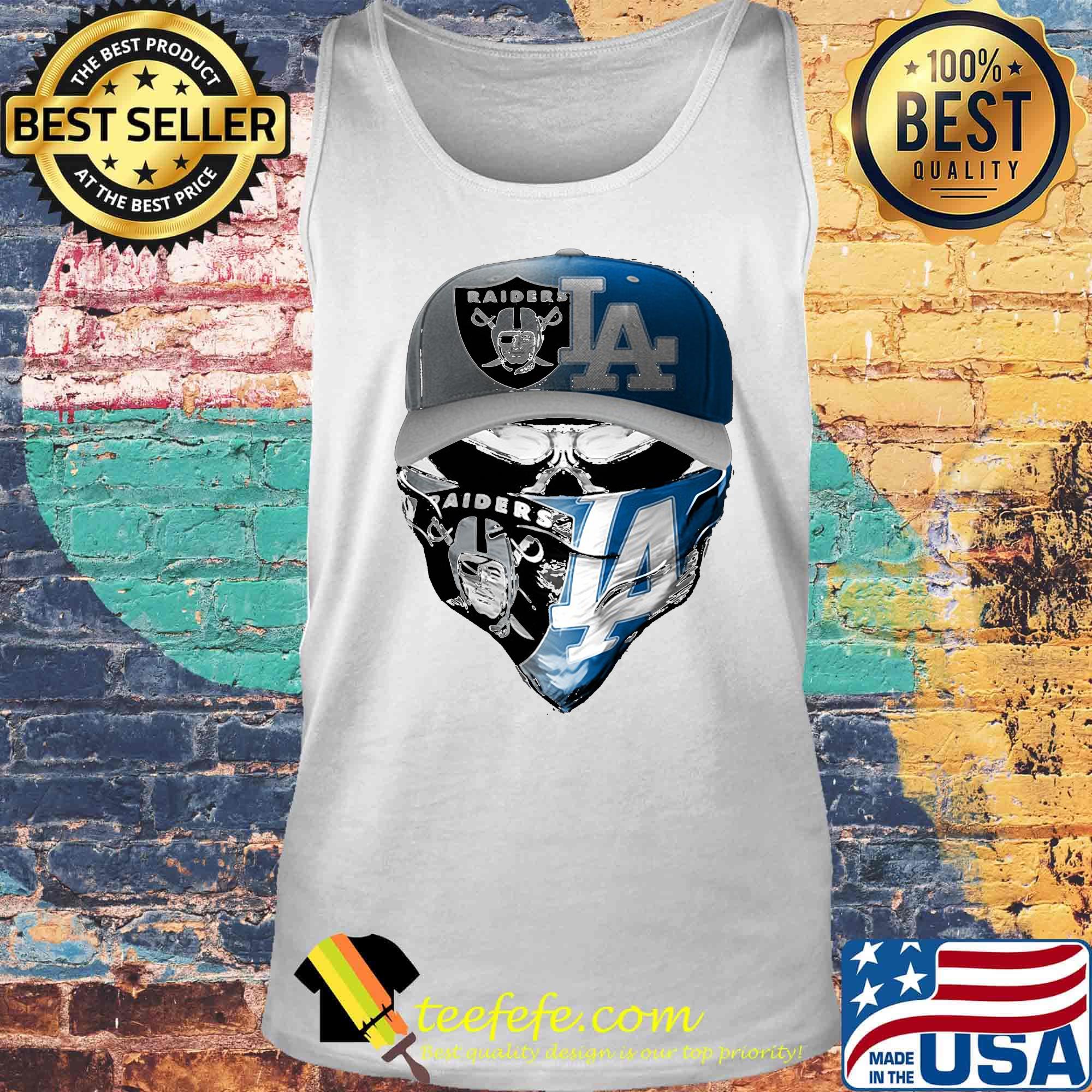 Skull mask los angeles raiders and los angeles dodgers s Tank top Skull mask los angeles raiders and los angeles dodgers s Tank top