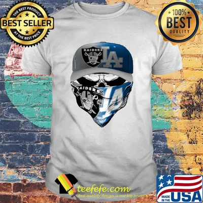 Skull mask los angeles raiders and los angeles dodgers shirt