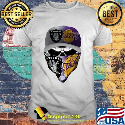 Skull mask los angeles raiders and los angeles lakers shirt