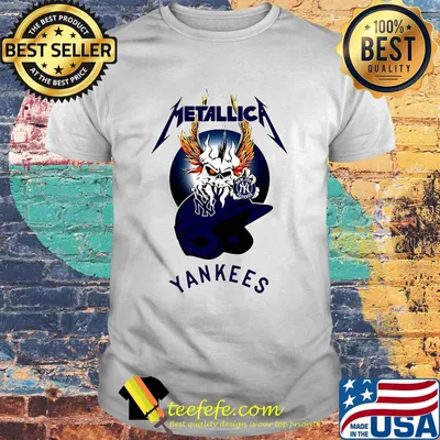 Skull metallica new york yankees baseball shirt