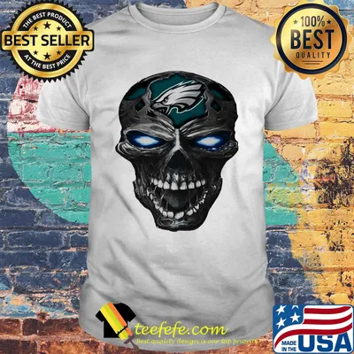 Skull philadelphia eagles football logo light shirt