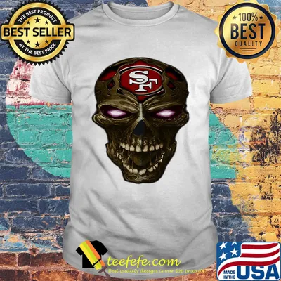 Skull san francisco 49ers football logo light shirt