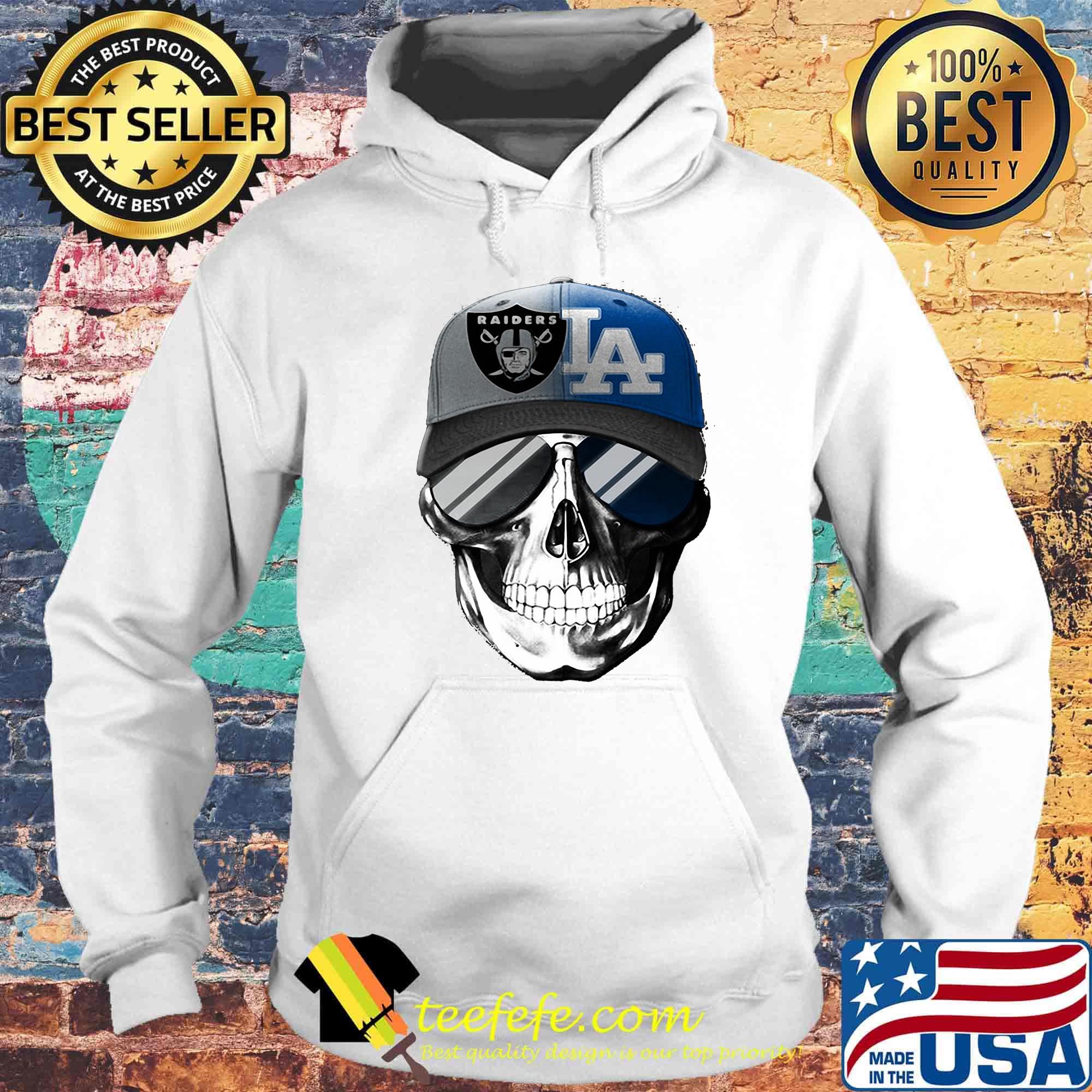 Skull smiling los angeles raiders and los angeles dodgers s Hoodie Skull smiling los angeles raiders and los angeles dodgers s Hoodie