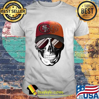 Skull smiling san francisco 49ers and san francisco giants shirt
