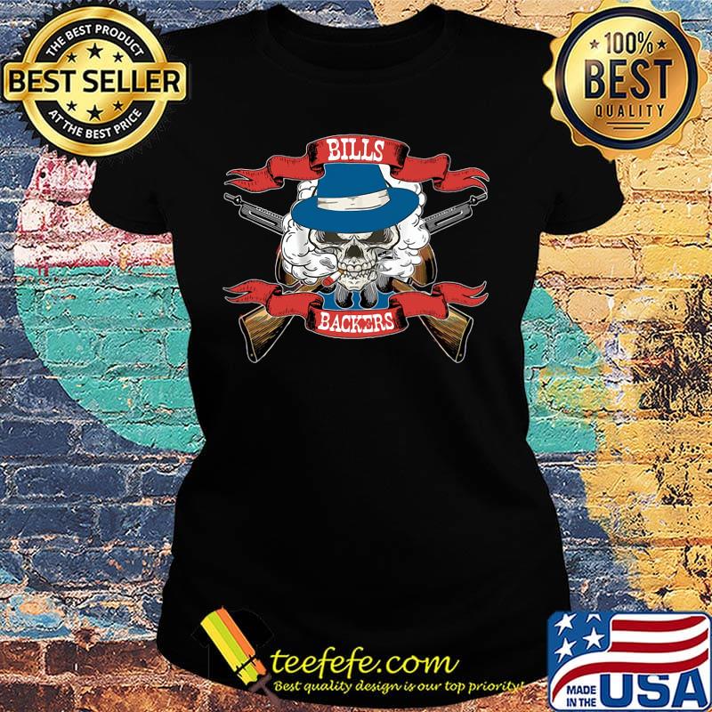 Skull smoking bills backers s Ladies tee Skull smoking bills backers s Ladies tee