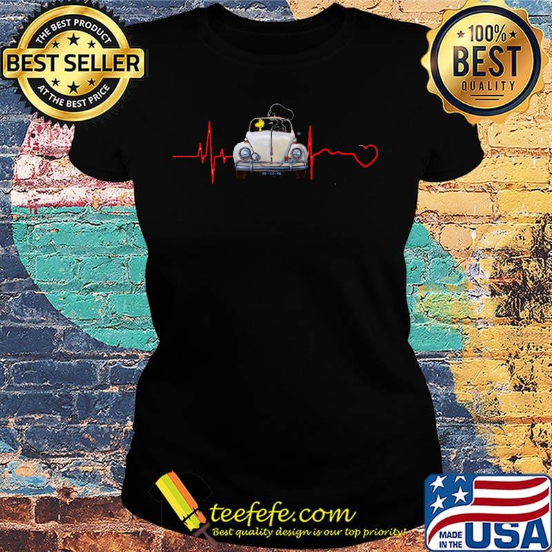 Snoopy and woodstock driving car heartbeat s Ladies tee Snoopy and woodstock driving car heartbeat s Ladies tee