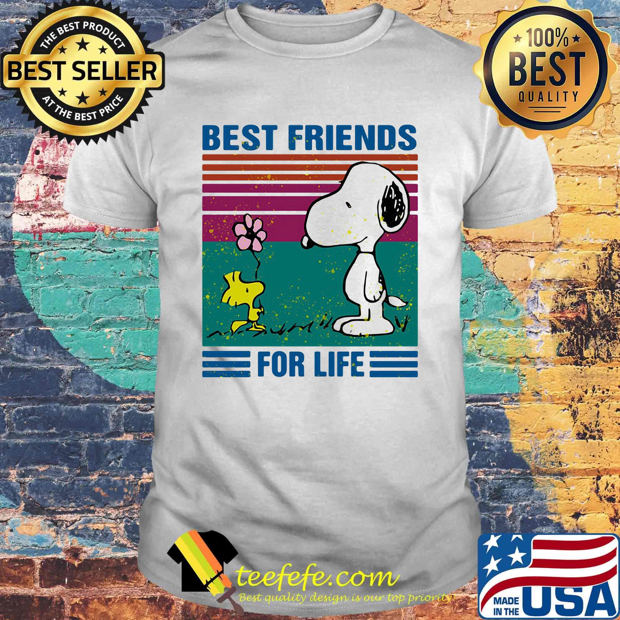 Snoopy and woodstock flower best friends for life vintage retro shirt