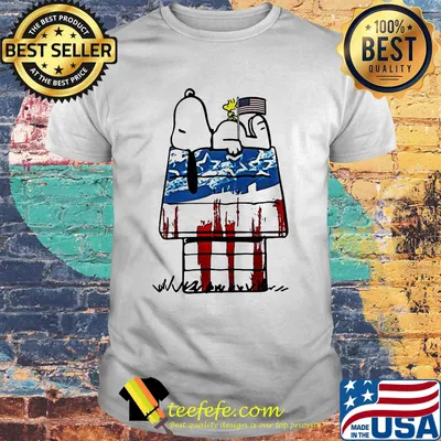 Snoopy and woodstock home american flag independence day shirt