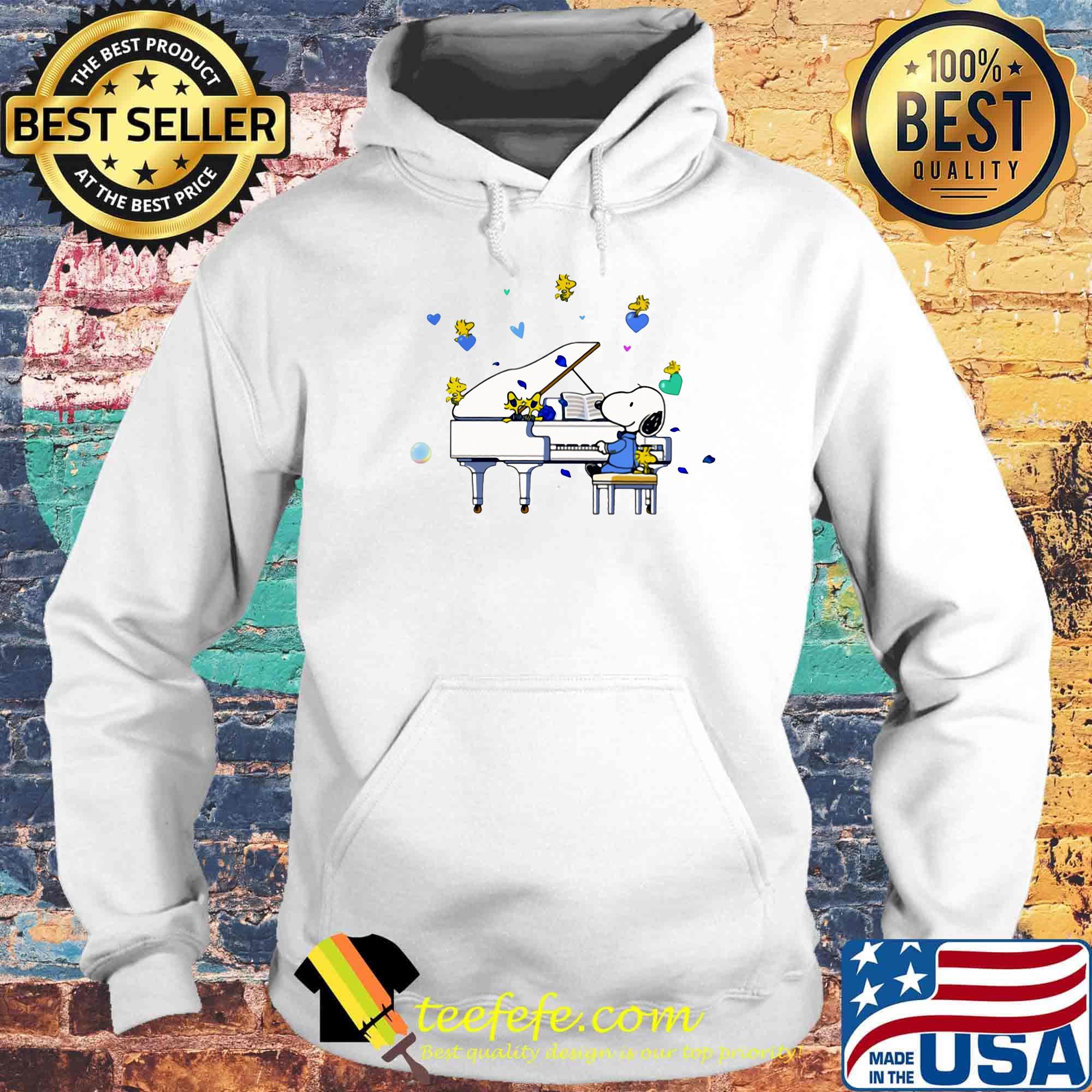 Snoopy and woodstock playing piano hearts s Hoodie Snoopy and woodstock playing piano hearts s Hoodie