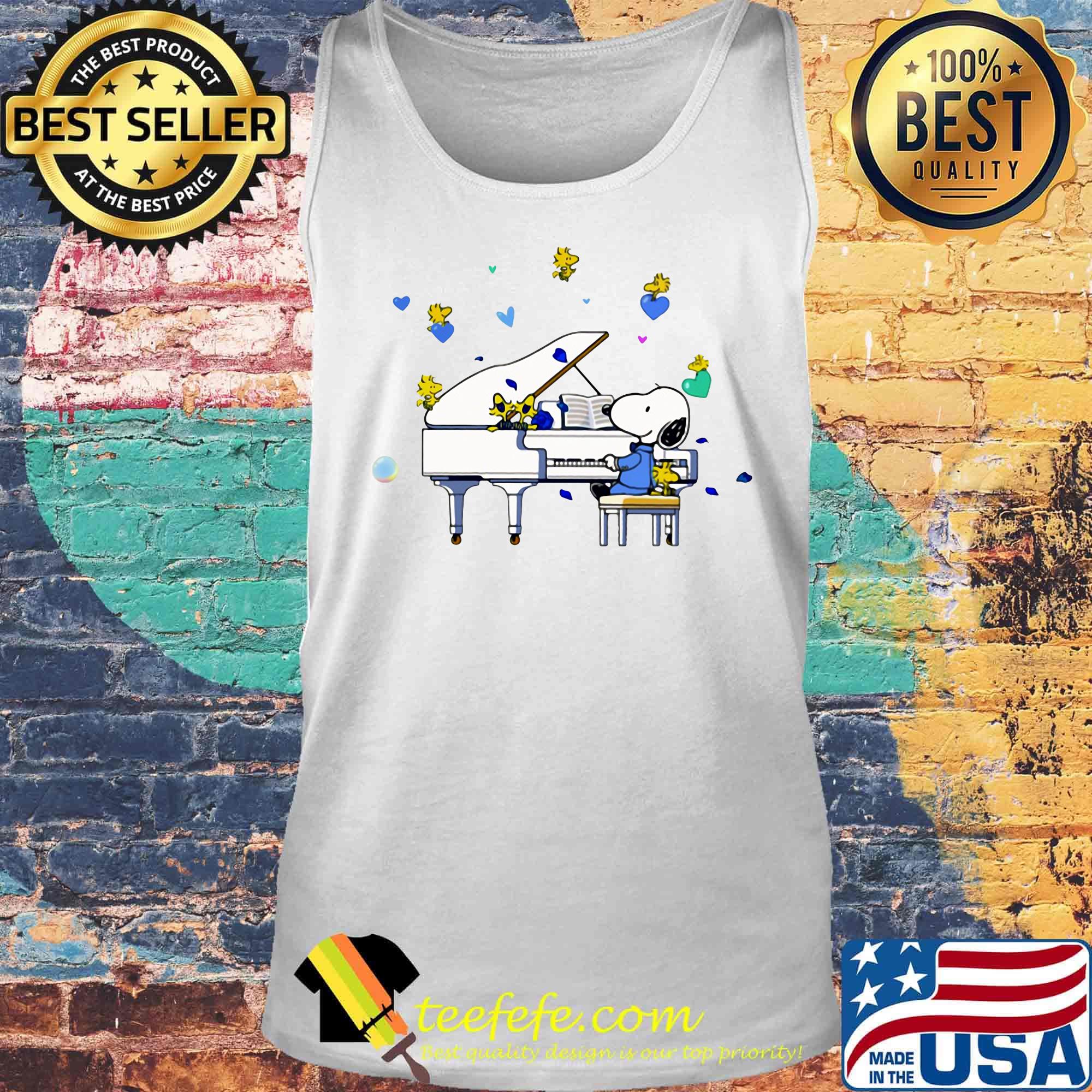 Snoopy and woodstock playing piano hearts s Tank top Snoopy and woodstock playing piano hearts s Tank top