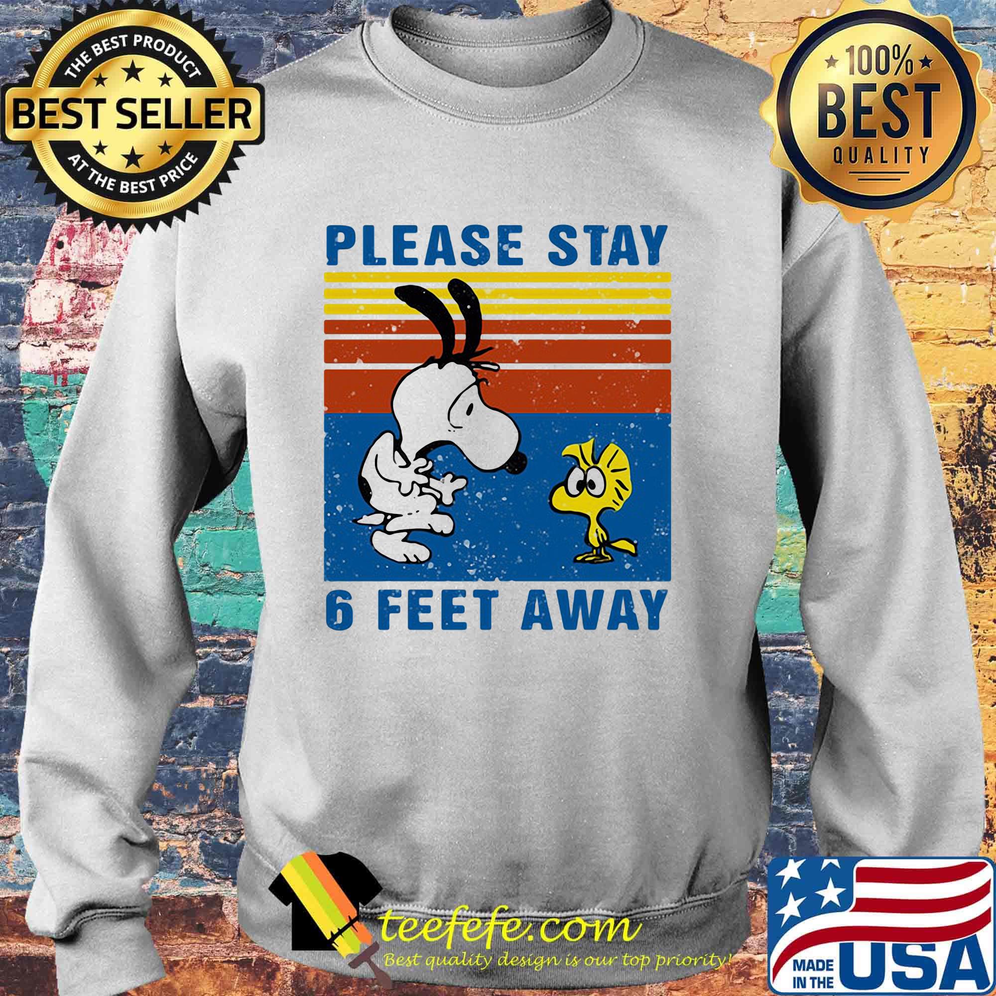 Snoopy and woodstock please stay 6 feet away vintage retro s Sweater Snoopy and woodstock please stay 6 feet away vintage retro s Sweater