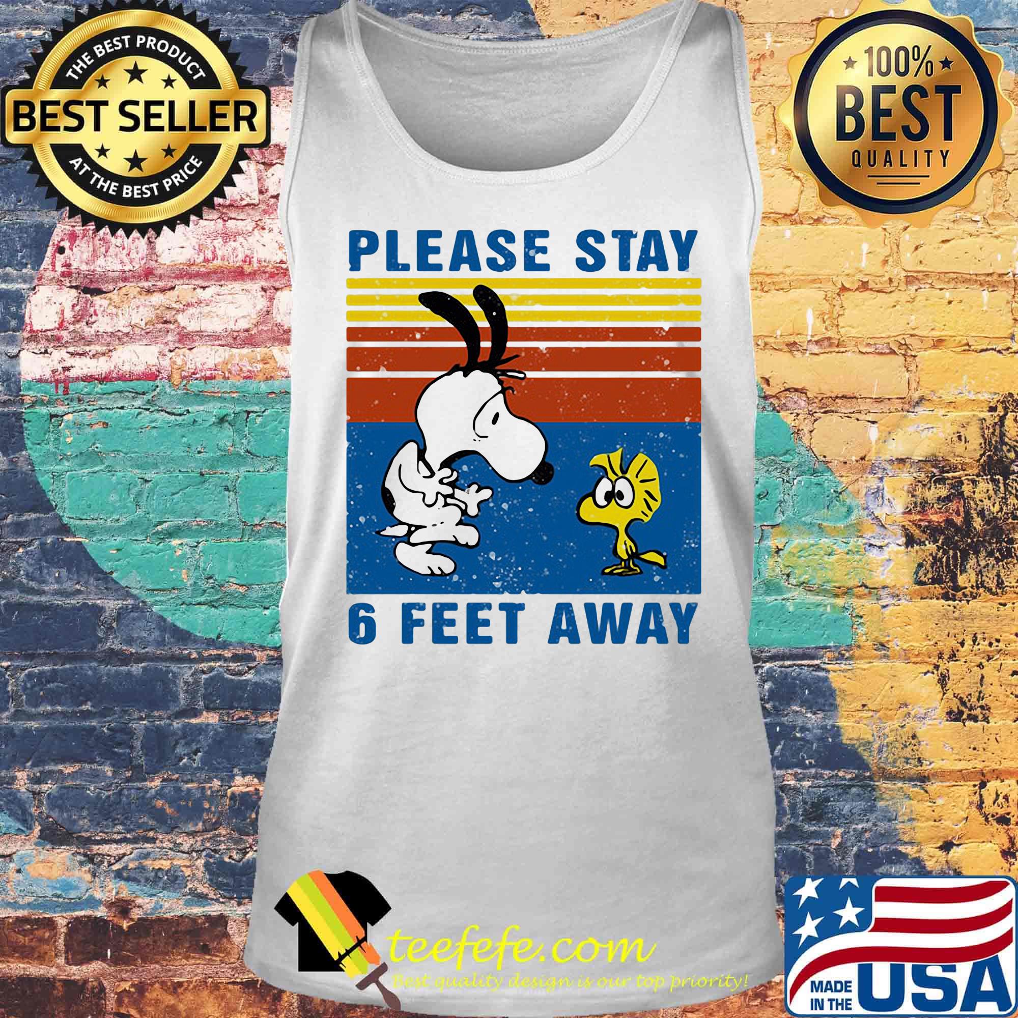 Snoopy and woodstock please stay 6 feet away vintage retro s Tank top Snoopy and woodstock please stay 6 feet away vintage retro s Tank top