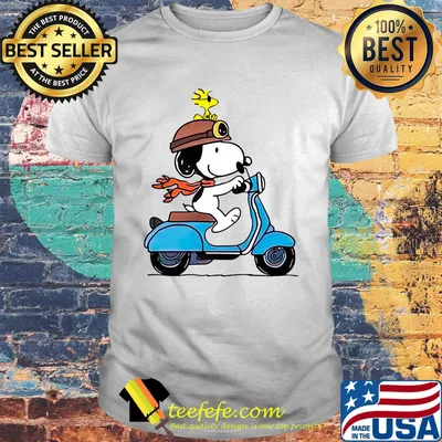 Snoopy and woodstock riding motorcycle shirt