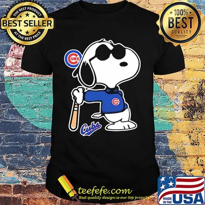 Snoopy chicago cubs baseball player shirt