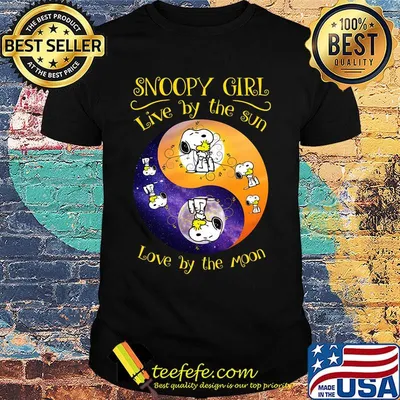 Snoopy girl live by the sun love by the moon shirt