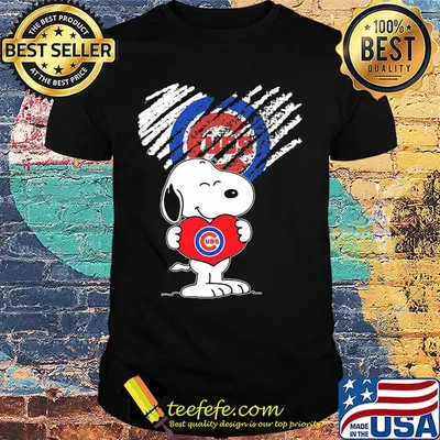 Snoopy hug heart chicago cubs baseball logo shirt