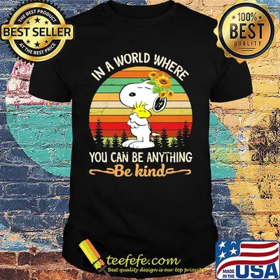 Snoopy in a world where you can be anything sunflower vintage retro shirt