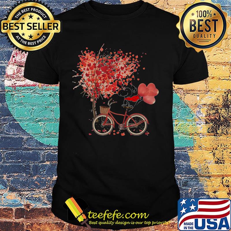 Snoopy ride a bicycle ride a bicycle pine needles fall baloon shirt