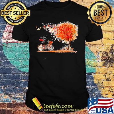 Snoopy ride a bicycle ride a bicycle pine needles fall shirt
