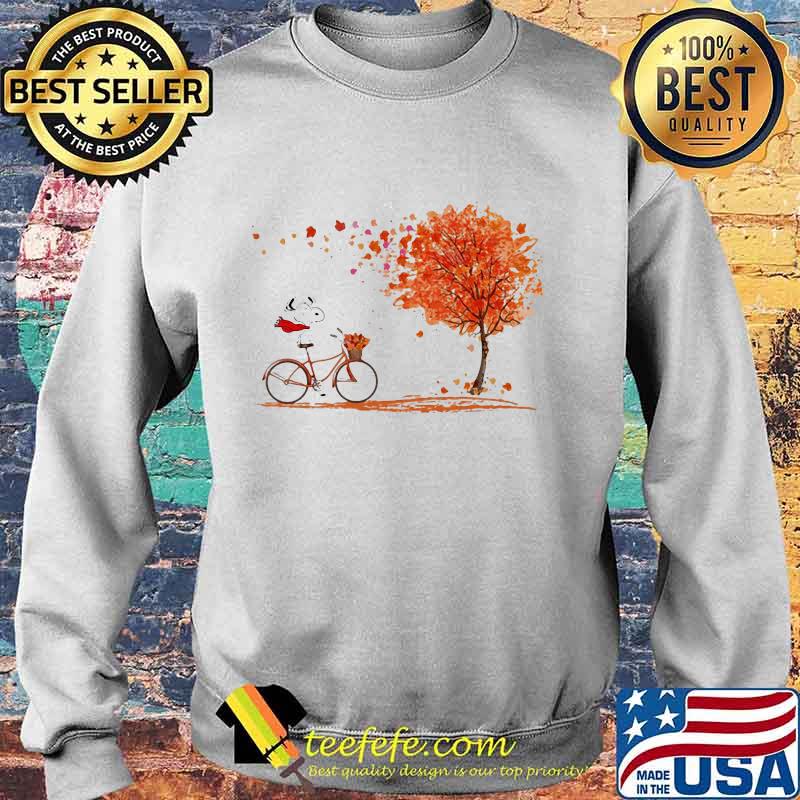 Snoopy riding bicycle maple leaves s Sweater Snoopy riding bicycle maple leaves s Sweater