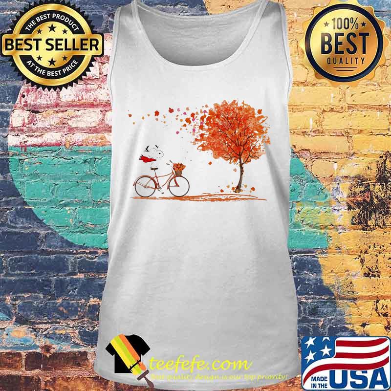 Snoopy riding bicycle maple leaves s Tank top Snoopy riding bicycle maple leaves s Tank top