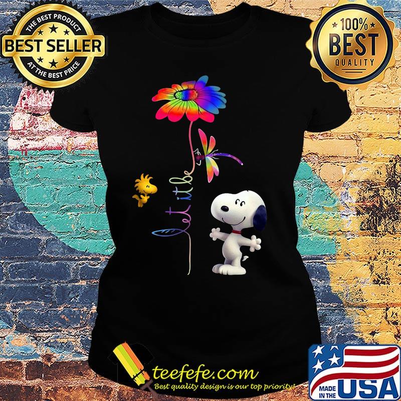 Snoopy woodstock and butterfly let it be flower s Ladies tee Snoopy woodstock and butterfly let it be flower s Ladies tee