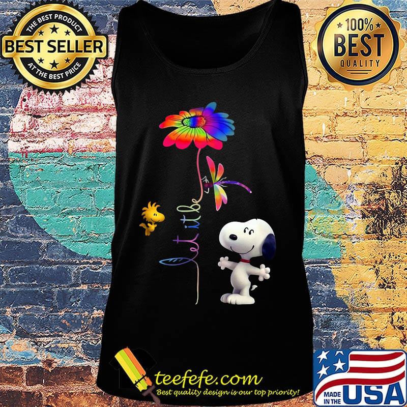 Snoopy woodstock and butterfly let it be flower s Tank top Snoopy woodstock and butterfly let it be flower s Tank top