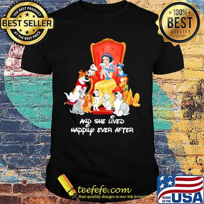 Snow white and dogs and she lived happily ever after shirt