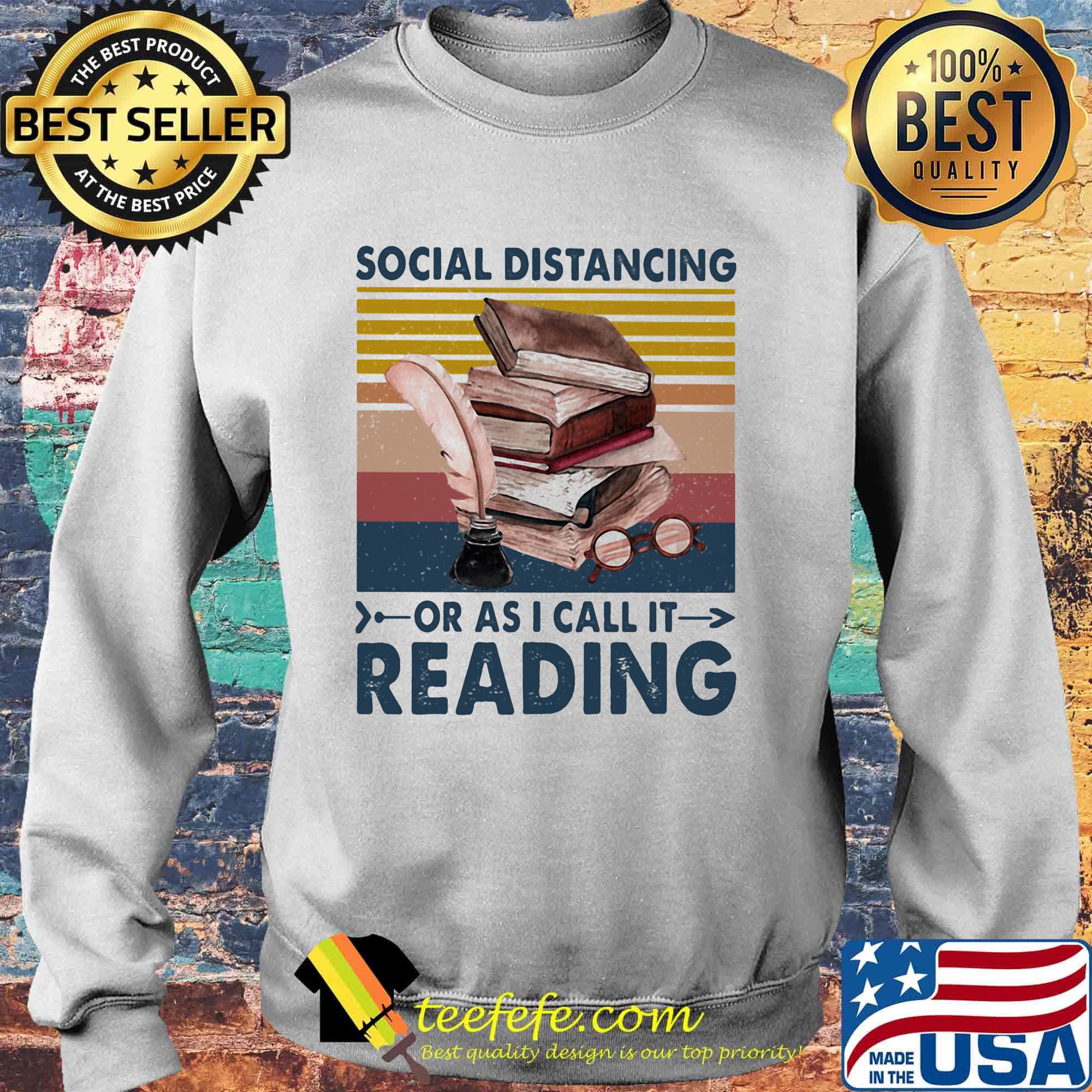 Social distancing or as I call it reading vintage retro s Sweater Social distancing or as I call it reading vintage retro s Sweater
