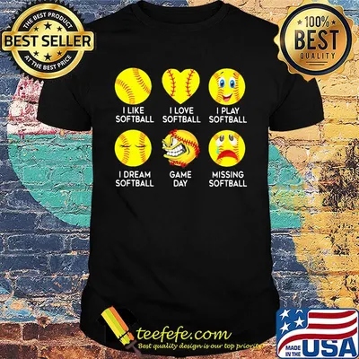 Softball Emoji I Like Softball Emoticon Social shirt