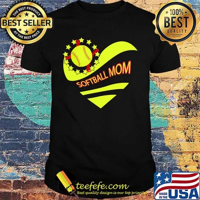 Softball mom heart american flag independence day shirt
