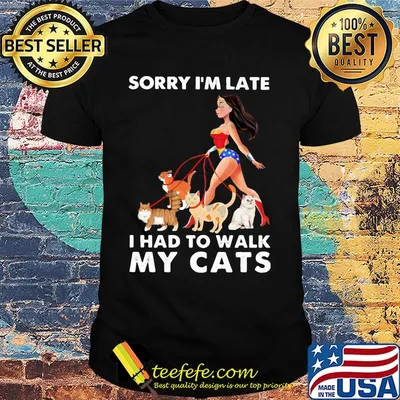Sorry I'm late I had to walk my cats girl American shirt