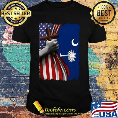 South carolina american flag cross happy independence day shirt