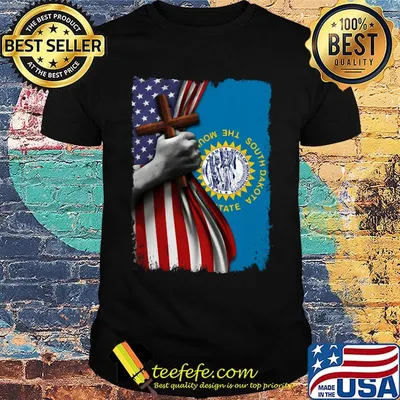 South dakota american flag cross happy independence day shirt