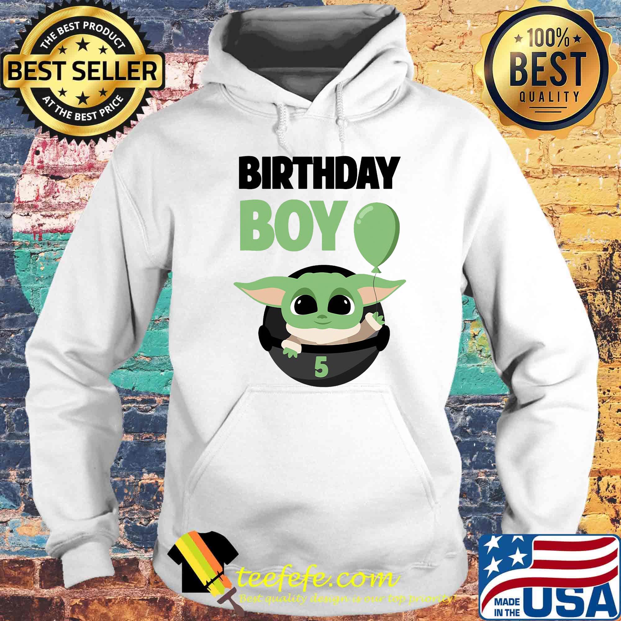 Star wars baby yoda birthday boy 5 balloon s Hoodie Star wars baby yoda birthday boy 5 balloon s Hoodie
